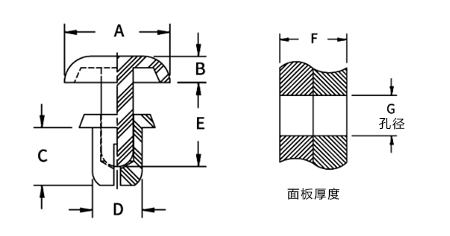 耐高温塑料铆钉图纸